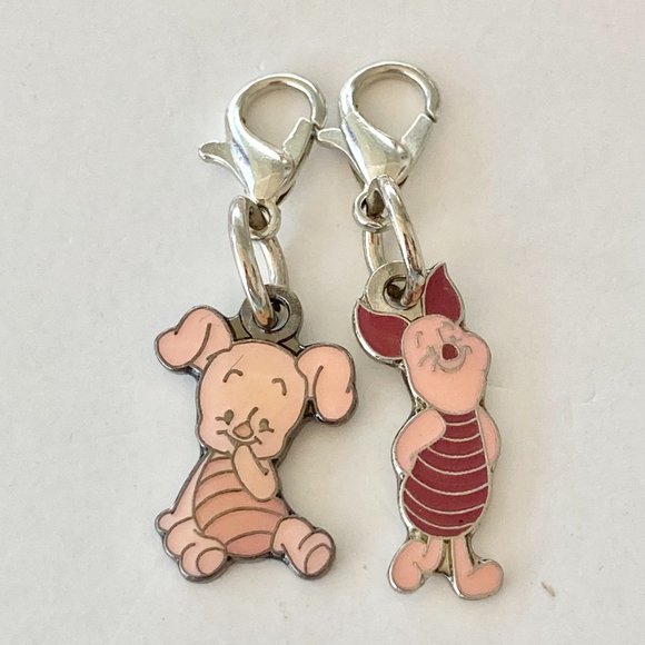 Vintage Disney Piglet Winnie the Pooh Charms Zipper Pull Purse Charm Disneyana - Picture 4 of 7